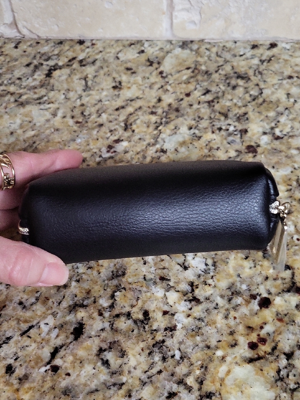 Dior Black Embossed Small Cosmetic Pouch - Picture 7 of 10